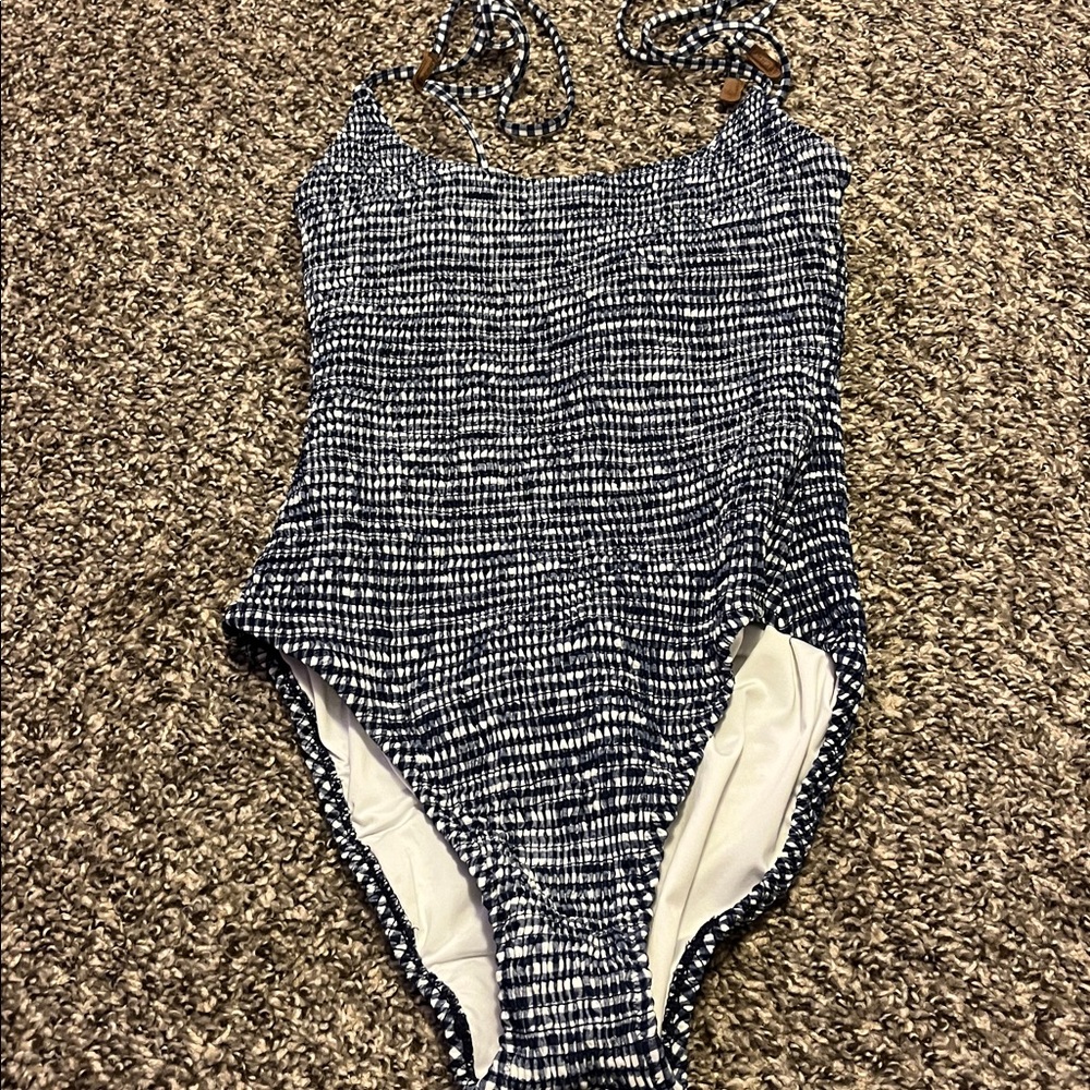 Sperry Navy and White Checkered Swimwear